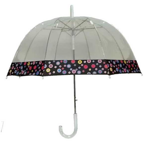 5100P - Clear View Dome Umbrella With Edge Print